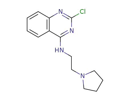 Molecular Structure of 76004-35-8 (4-Quinazolinamine, 2-chloro-N-[2-(1-pyrrolidinyl)ethyl]-)