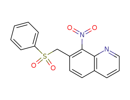 Molecular Structure of 105199-29-9 (Quinoline, 8-nitro-7-[(phenylsulfonyl)methyl]-)
