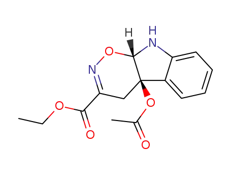 Molecular Structure of 106040-12-4 (1,2-Oxazino[6,5-b]indole-3-carboxylic acid,
4a-(acetyloxy)-4,4a,9,9a-tetrahydro-, ethyl ester, cis-)