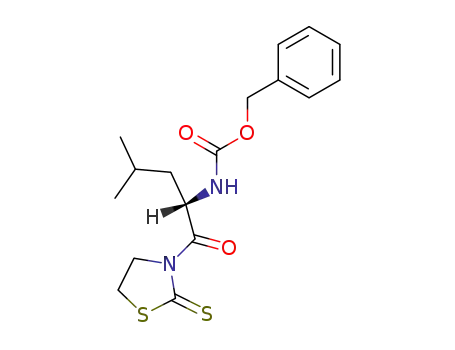 Molecular Structure of 78569-22-9 (Carbamic acid, [3-methyl-1-[(2-thioxo-3-thiazolidinyl)carbonyl]butyl]-,
phenylmethyl ester, (S)-)