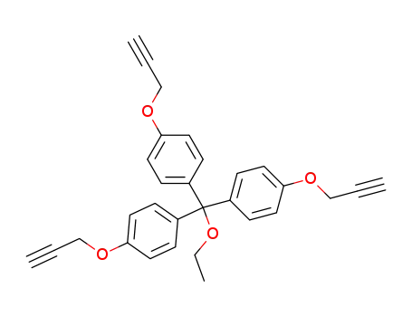 Molecular Structure of 142044-06-2 (Benzene, 1,1',1''-(ethoxymethylidyne)tris[4-(2-propynyloxy)-)