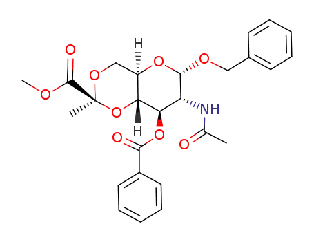 Benzyl 2-acetamido-3-O-benzoyl-2-deoxy-4,6-O-<1-(methoxycarbonyl)ethylidene>-α-D-glucopyranoside