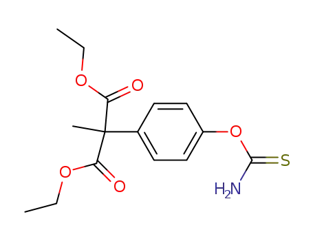 Molecular Structure of 88975-84-2 (Propanedioic acid, [4-(aminothioxomethoxy)phenyl]methyl-, diethyl
ester)