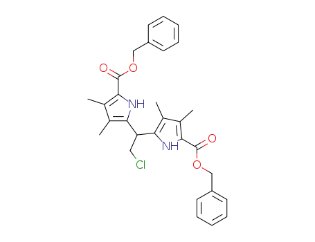 Molecular Structure of 156726-87-3 (1H-Pyrrole-2-carboxylic acid, 5,5'-(2-chloroethylidene)bis[3,4-dimethyl-,
bis(phenylmethyl) ester)