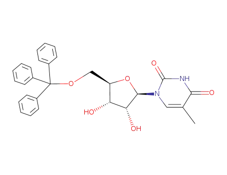 Molecular Structure of 101796-28-5 (Uridine, 5-methyl-5'-O-(triphenylmethyl)-)