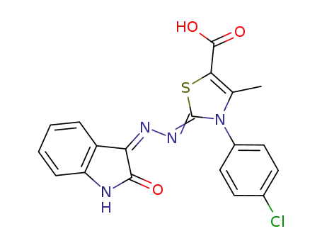 3-(4-Chloro-phenyl)-4-methyl-2-{[2-oxo-1,2-dihydro-indol-(3Z)-ylidene]-hydrazono}-2,3-dihydro-thiazole-5-carboxylic acid