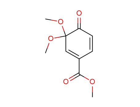 Molecular Structure of 124667-66-9 (1,5-Cyclohexadiene-1-carboxylic acid, 3,3-dimethoxy-4-oxo-, methyl
ester)