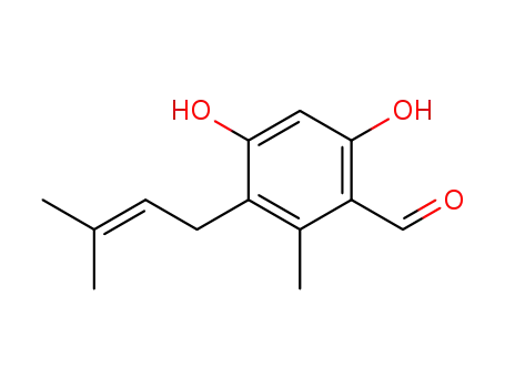 4,6-dihydroxy-2-methyl-3-(3-methylbut-2-en-1-yl)benzaldehyde