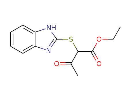 Molecular Structure of 5268-66-6 (Butanoic acid, 2-(1H-benzimidazol-2-ylthio)-3-oxo-, ethyl ester)