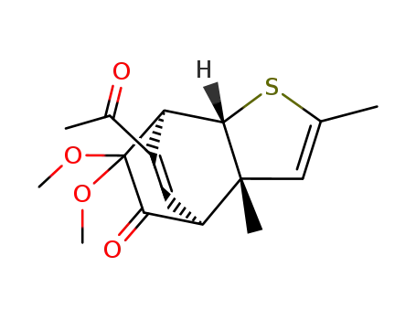 (1S,2S,6S,7S)-10-Acetyl-9,9-dimethoxy-4,6-dimethyl-3-thia-tricyclo[5.2.2.02,6]undeca-4,10-dien-8-one