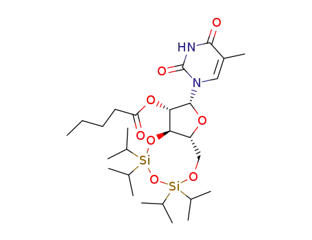 1-[2-O-pentanoyl-3,5-O-(1,1,3,3-tetraisopropyldisiloxane-1,3-diyl)-β-D-arabinofuranosyl]thymine
