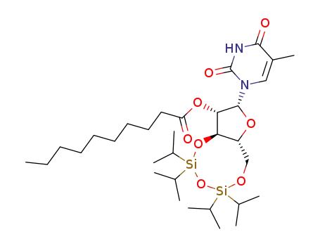 1-[2-O-decanoyl-3,5-O-(1,1,3,3-tetraisopropyldisiloxane-1,3-diyl)-β-D-arabinofuranosyl]thymine