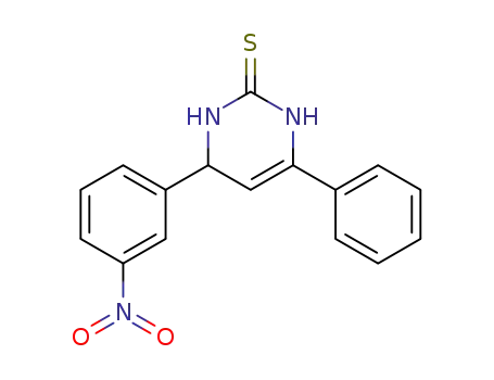 Molecular Structure of 537653-10-4 (2(1H)-Pyrimidinethione, 3,4-dihydro-4-(3-nitrophenyl)-6-phenyl-)