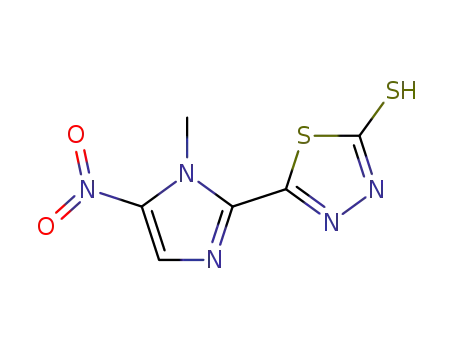 Molecular Structure of 23092-56-0 (1,3,4-Thiadiazole-2(3H)-thione, 5-(1-methyl-5-nitro-1H-imidazol-2-yl)-)