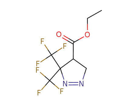 Molecular Structure of 390388-85-9 (3H-Pyrazole-4-carboxylic acid, 4,5-dihydro-3,3-bis(trifluoromethyl)-,
ethyl ester)