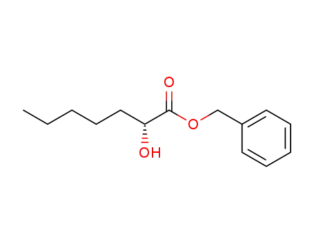 Molecular Structure of 917613-27-5 (Heptanoic acid, 2-hydroxy-, phenylmethyl ester, (2R)-)