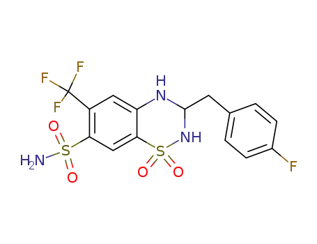 3-(4-fluoro-benzyl)-1,1-dioxo-6-trifluoromethyl-1,2,3,4-tetrahydro-1λ6-benzo[1,2,4]thiadiazine-7-sulfonic acid amide