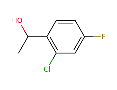 Molecular Structure of 112108-68-6 (1-(2-CHLORO-4-FLUOROPHENYL)ETHAN-1-OL)