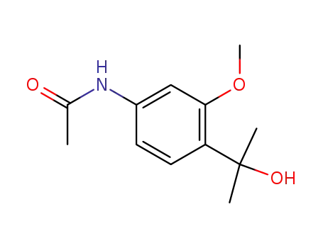 Molecular Structure of 865306-00-9 (Acetamide, N-[4-(1-hydroxy-1-methylethyl)-3-methoxyphenyl]-)
