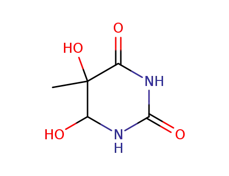Molecular Structure of 2943-56-8 (5,6-dihydroxy-5-methyl-1,3-diazinane-2,4-dione)
