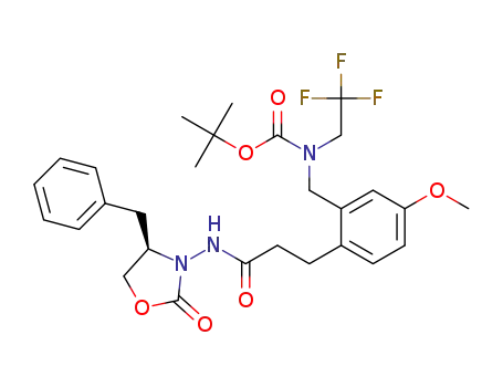 (R)-4-benzyl-2-oxazolidinonyl 2-[N-(tert-butoxycarbonyl)-N-(2,2,2-trifluoroethyl)aminomethyl]-4-methoxydihydrocinnamide