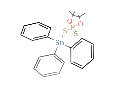 Molecular Structure of 89202-03-9 (1,3,2-Dioxaphospholane, 4,4,5,5-tetramethyl-2-[(triphenylstannyl)thio]-,
2-sulfide)