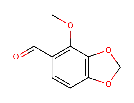 Molecular Structure of 5779-99-7 (4-Methoxy-1,3-benzodioxole-5-carbaldehyde)