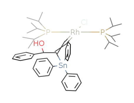 trans-{RhCl(CC(SnPh3)CH(Ph)OH)(Pi-Pr3)2}