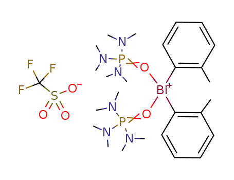 bis(2-methylphenyl)bismuth triflate - (hexamethylphosphoric triamide)2 complex