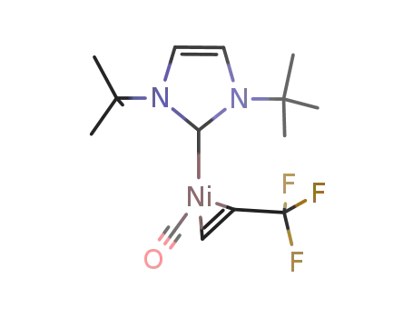 Ni(CO)(trifluoropropene)(C3H2N2(C(CH3)3)2)