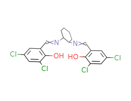 Molecular Structure of 413580-19-5 (Phenol, 2,2'-[1,2-cyclohexanediylbis(nitrilomethylidyne)]bis[4,6-dichloro-)