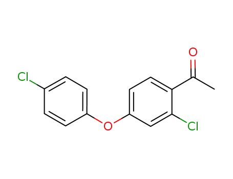 Molecular Structure of 119851-28-4 (1-[2-Chloro-4-(4-chlorophenoxy)phenyl]ethan-1-one)