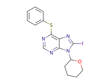 8-iodo-6-(phenylthio)-9-(tetrahydro-2H-pyran-2-yl)-9H-purine