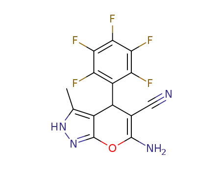 6-amino-3-methyl-4-(2,3,4,5,6-pentafluorophenyl)-2,4-dihydropyrano[2,3-c]pyrazole-5-carbonitrile