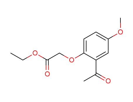 Molecular Structure of 33038-04-9 (Acetic acid, (2-acetyl-4-methoxyphenoxy)-, ethyl ester)