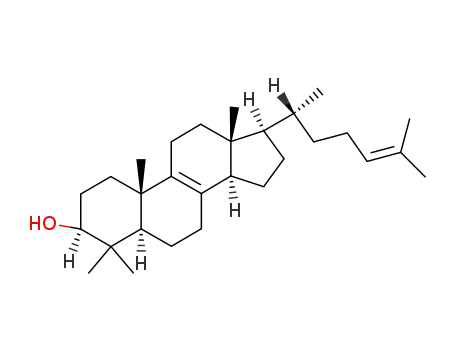 Molecular Structure of 7448-02-4 (4,4-dimethyl-5-alpha-cholesta-(8,24)-dien-3-beta-ol)
