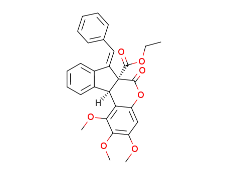 (E)-ethyl 7-benzylidene-1,2,3-trimethoxy-6-oxo-6,6a,7,11b-tetrahydroindeno[2,1-c]chromene-6a-carboxylate