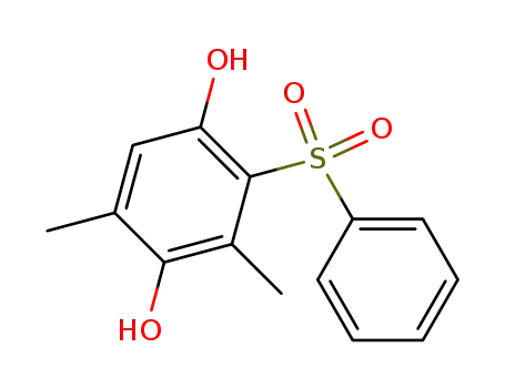 Molecular Structure of 30771-74-5 (1,4-Benzenediol, 3,5-dimethyl-2-(phenylsulfonyl)-)