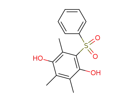 Molecular Structure of 30771-75-6 (1,4-Benzenediol, 2,3,5-trimethyl-6-(phenylsulfonyl)-)