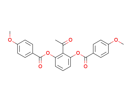 Molecular Structure of 58124-15-5 (Benzoic acid, 4-methoxy-, 2-acetyl-1,3-phenylene ester)