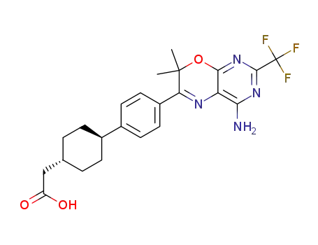 2-((trans)-4-(4-(4-amino-7,7-dimethyl-2-(trifluoromethyl)-7H-pyrimido[4,5-b][1,4]oxazin-6-yl)phenyl)cyclohexyl)acetic acid