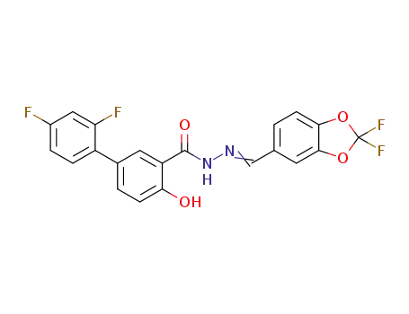 2',4'-difluoro-4-hydroxy-N'-[(2,2-difluoro-1,3-benzodioxol-5-yl)methylidene] biphenyl-3-carbohydrazide