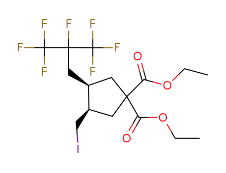 cis-3-[2-(trifluoromethyl)-2,3,3,3-tetrafluoropropyl]-4-(iodomethyl)-1,1-cyclopentandicarboxylic acid diethyl ester