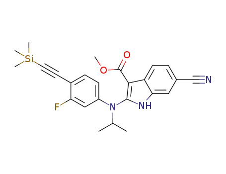 methyl 6-cyano-2-((3-fluoro-4-(2-(trimethylsilyl)ethynyl)phenyl)(isopropyl)amino)-1H-indole-3-carboxylate