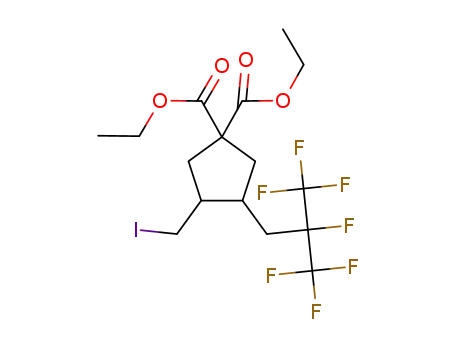 cis-3-[2-(trifluoromethyl)-2,3,3,3-tetrafluoropropyl]-4-(iodomethyl)-1,1-cyclopentandicarboxylic acid, diethyl ester