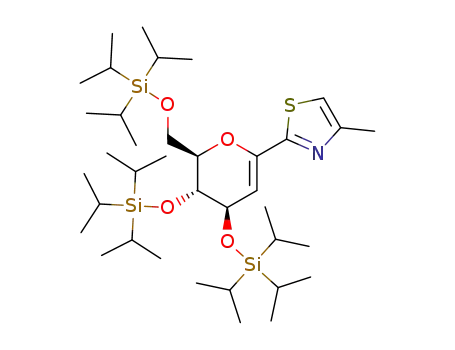 2-((2R,3R,4R)-3,4-bis((triisopropylsilyl)oxy)-2-(((triisopropylsilyl)oxy)methyl)-3,4-dihydro-2H-pyran-6-yl)-4-methylthiazole