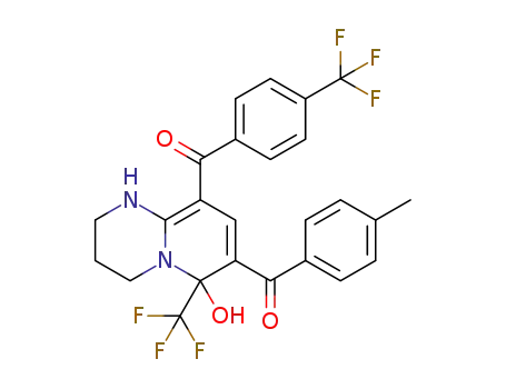 (6-hydroxy-6-(trifluoromethyl)-9-(4-(trifluoromethyl)benzoyl)-2,3,4,6-tetrahydro-1H-pyrido[1,2-a]pyrimidin-7-yl)(p-tolyl)methanone