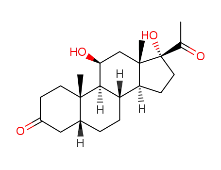 Molecular Structure of 74263-44-8 ((5beta,11beta)-11,17-dihydroxypregnane-3,20-dione)