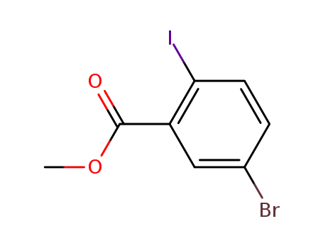 Molecular Structure of 181765-86-6 (METHYL 5-BROMO-2-IODOBENZOATE)