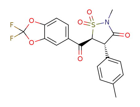 (±)-(4R,5R)-5-(2,2-difluorobenzo[d][1,3]dioxole-5-carbonyl)-2-methyl-4-(p-tolyl)isothiazolidin-3-one 1,1-dioxide